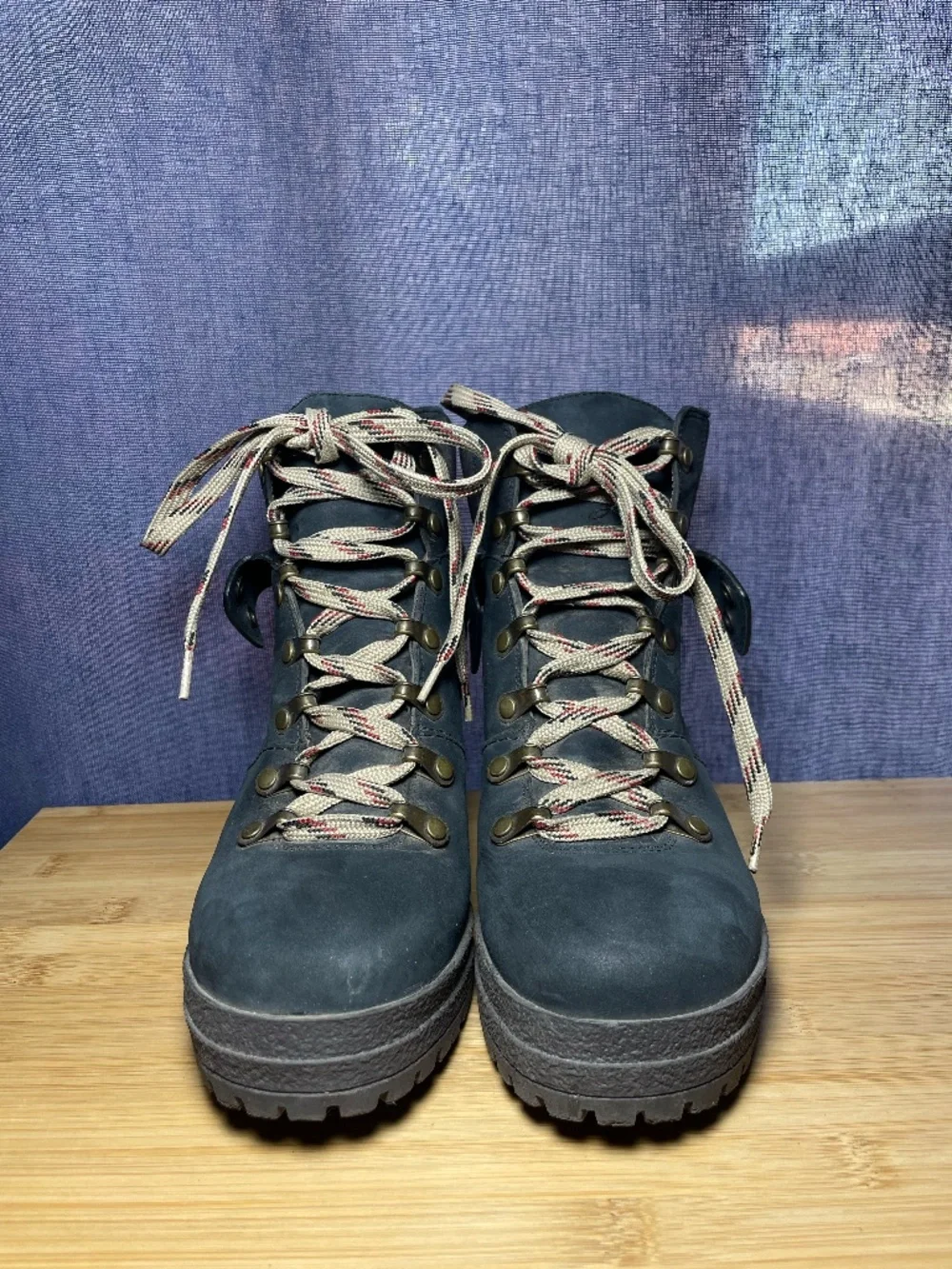 See By Chloe Eileen Block Heel Combat Boots Black Brown Cuff Lace Up Hiking 38 8